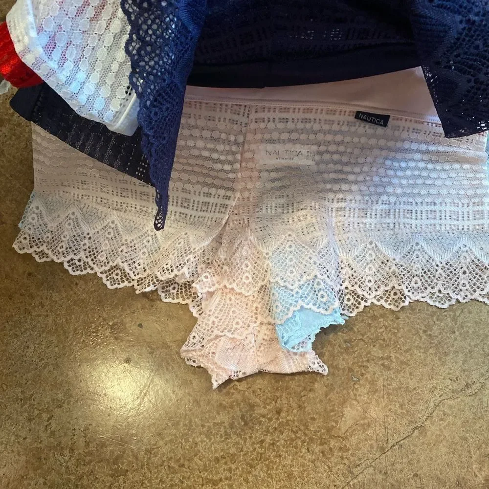 NEW Nautica super soft lace boy leg boy shorts‎ 5 pack underwear panties